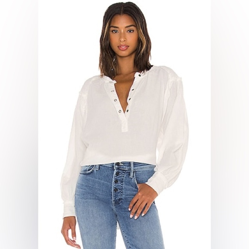We The Free Free People Beach Day
Henley Pullover Womens 
Gauze Long Sleeve Top